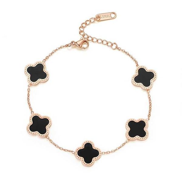 korean clover five leaf flower bracelet accessories factory simple student gift, Black
korean clover five leaf flower bracelet accessories factory simple student gift, Black