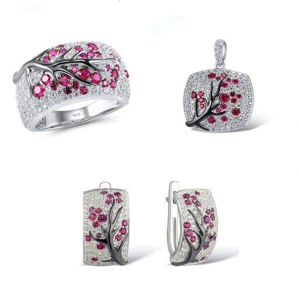 wedding jewelry sets romantic 925 sterling silver for women shiny red zircon leaves branch necklace ring earrings unique female gift 230729, Slivery;golden
wedding jewelry sets romantic 925 sterling silver for women shiny red zircon leaves branch necklace ring earrings unique female gift 230729, Slivery;golden