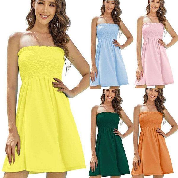 summer strapless dress french womens princess wrapped chest backless pleated skirt mini, Black;gray
summer strapless dress french womens princess wrapped chest backless pleated skirt mini, Black;gray