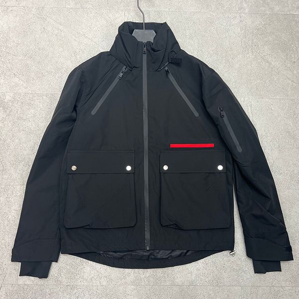 2023 autumn designer men's baseball neck jacket hooded windbreaker waterproof zipper pocket coat, Black
2023 autumn designer men's baseball neck jacket hooded windbreaker waterproof zipper pocket coat, Black