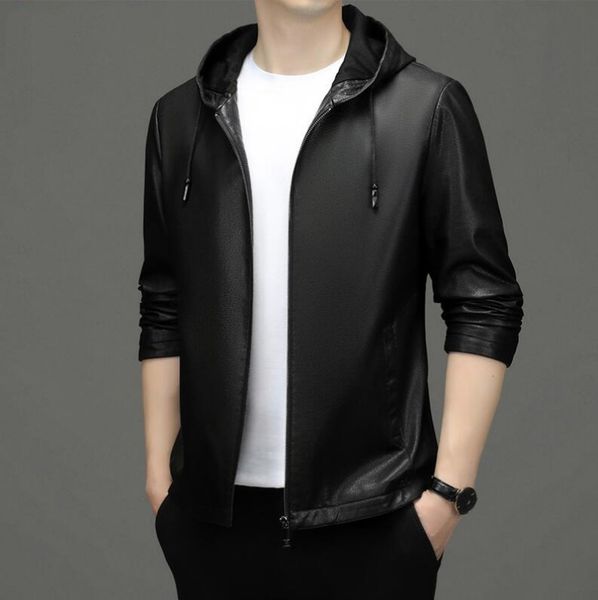 spring and autumn thin men's youth leather jacket plus velvet hooded casual wear fashion available in thickness, Black
spring and autumn thin men's youth leather jacket plus velvet hooded casual wear fashion available in thickness, Black