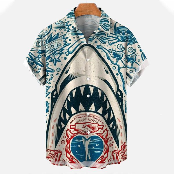 men's casual shirts 3d animal print clothes fashion button short sleeve lapel streetwear shirt for men hawaiian shark blouse tshirt 230, White;black
men's casual shirts 3d animal print clothes fashion button short sleeve lapel streetwear shirt for men hawaiian shark blouse tshirt 230, White;black