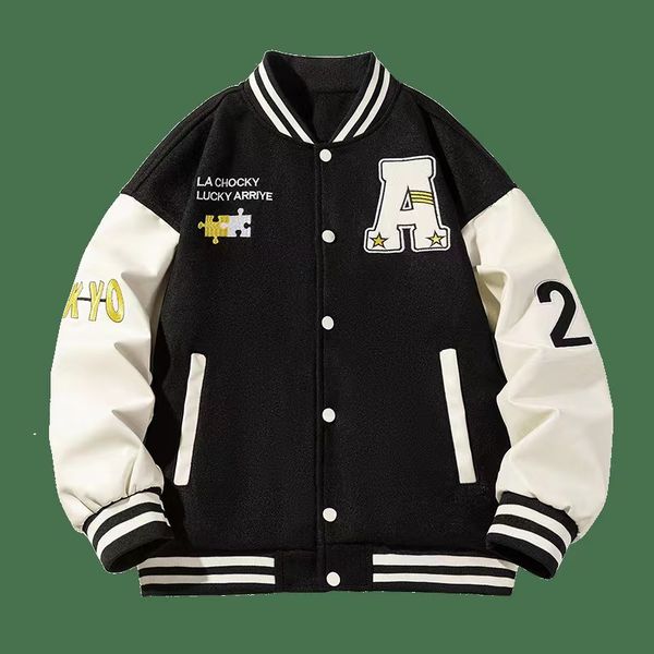 men's fashion leisure men's baseball uniform loose coat menswear designer fleece male jacket, Black;brown
men's fashion leisure men's baseball uniform loose coat menswear designer fleece male jacket, Black;brown