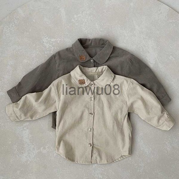kids shirts spring and autumn children's shirt boy bear embroidered casual shirt girl pure color casual long sleeve shirt x0728, White;black
kids shirts spring and autumn children's shirt boy bear embroidered casual shirt girl pure color casual long sleeve shirt x0728, White;black