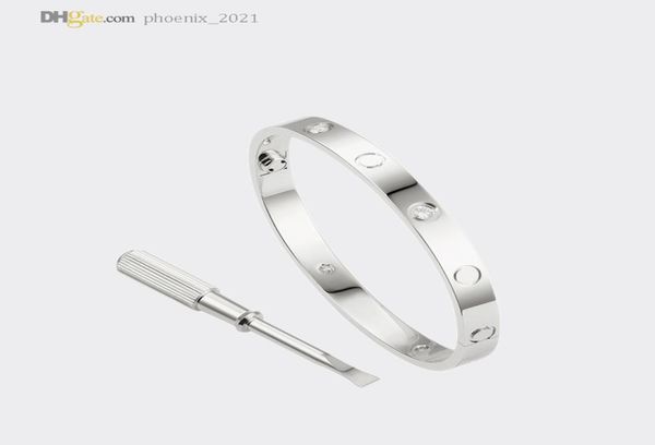 love screw bracelet mens bangle designer bracelets for women silver bracelet 4 diamonds luxury jewelry titanium steel goldplated 1364473, Black
love screw bracelet mens bangle designer bracelets for women silver bracelet 4 diamonds luxury jewelry titanium steel goldplated 1364473, Black