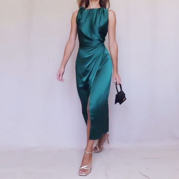 basic casual dresses wefad maxi dress summer fashion satin sleek sleeveless lace up nipped waist slit solid pleated party evening 230729, Black;gray
basic casual dresses wefad maxi dress summer fashion satin sleek sleeveless lace up nipped waist slit solid pleated party evening 230729, Black;gray