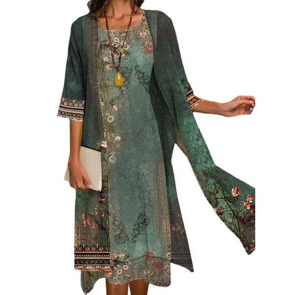 two piece dress 2pcsset dress sets vintage flower ink painting women kaftan dress with cardigan casual women long female tunic 230729, White
two piece dress 2pcsset dress sets vintage flower ink painting women kaftan dress with cardigan casual women long female tunic 230729, White