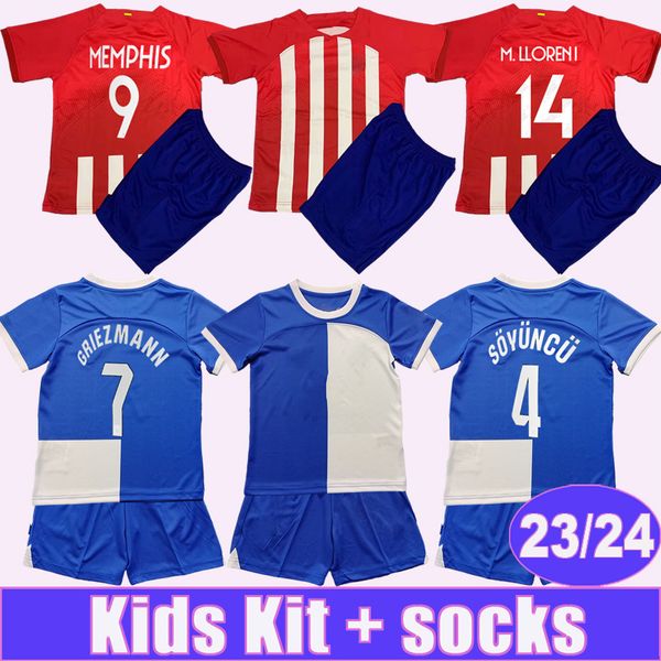 2023 24 koke kids kit soccer jerseys griezmann memphis correa molina reinildo r.de paul home red and white away child suit football shirts u, Black
2023 24 koke kids kit soccer jerseys griezmann memphis correa molina reinildo r.de paul home red and white away child suit football shirts u, Black