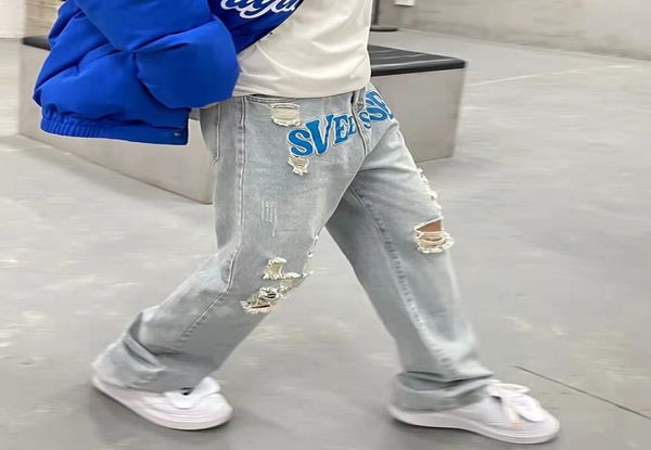 spring mens and womens hole letter embroidery ripped retro jeans pants straight oversize washed distressed casual denim trousers1817897, Blue
spring mens and womens hole letter embroidery ripped retro jeans pants straight oversize washed distressed casual denim trousers1817897, Blue