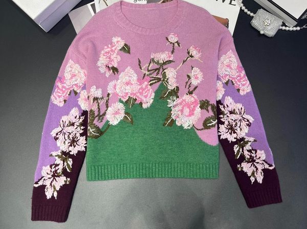 women's sweaters 23fw fashion wool knitting knitted floral embroidery letter long sleeve sweater pullover designer for women 230729, White;black
women's sweaters 23fw fashion wool knitting knitted floral embroidery letter long sleeve sweater pullover designer for women 230729, White;black