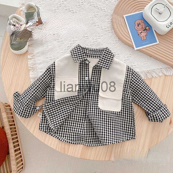 kids shirts spring autumn baby patchwork plaid shirt kids korean style casual shirts x0728, White;black
kids shirts spring autumn baby patchwork plaid shirt kids korean style casual shirts x0728, White;black