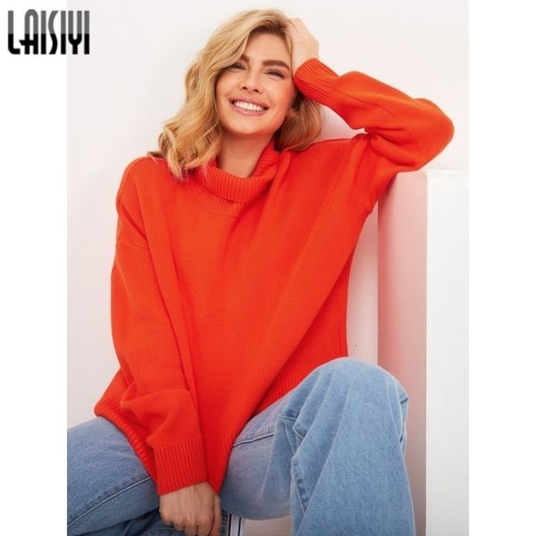 women's sweaters laisiyi women winter sweater turtleneck oversize orange pullover vintage jumper female solid warm knitted fall soft 23, White;black
women's sweaters laisiyi women winter sweater turtleneck oversize orange pullover vintage jumper female solid warm knitted fall soft 23, White;black