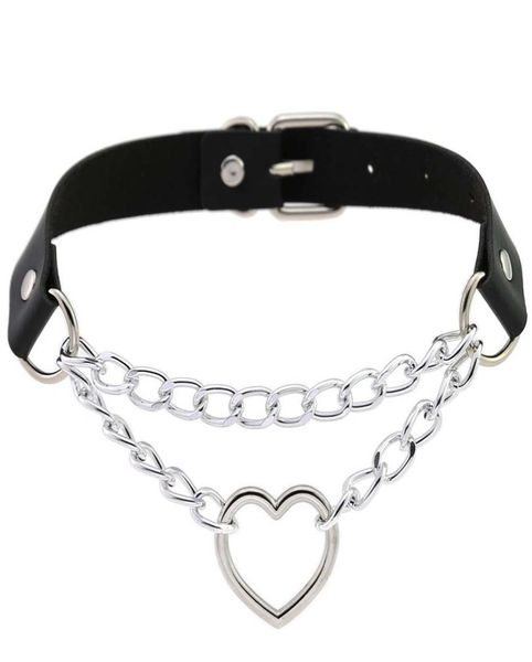 dark gothic heart chain choker collar harajuku punk choker women girls black leather chocker emo kawaii witch jewelry1971252, Golden;silver
dark gothic heart chain choker collar harajuku punk choker women girls black leather chocker emo kawaii witch jewelry1971252, Golden;silver