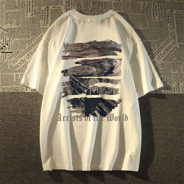 galleries 250g heavy-duty european and american style ins short sleeved t-shirt for men's summer trend loose fitting letters hiphop pur, White;black 
galleries 250g heavy-duty european and american style ins short sleeved t-shirt for men's summer trend loose fitting letters hiphop pur, White;black