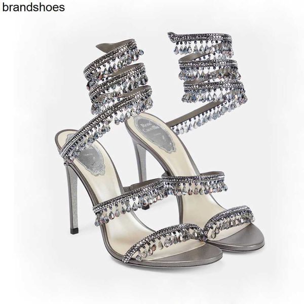 crystal lamp stiletto heel sandals for womens shoe rene caovilla cleo rhinestone studded snake strass shoes luxury designers 9.5cm high heel, Black
crystal lamp stiletto heel sandals for womens shoe rene caovilla cleo rhinestone studded snake strass shoes luxury designers 9.5cm high heel, Black