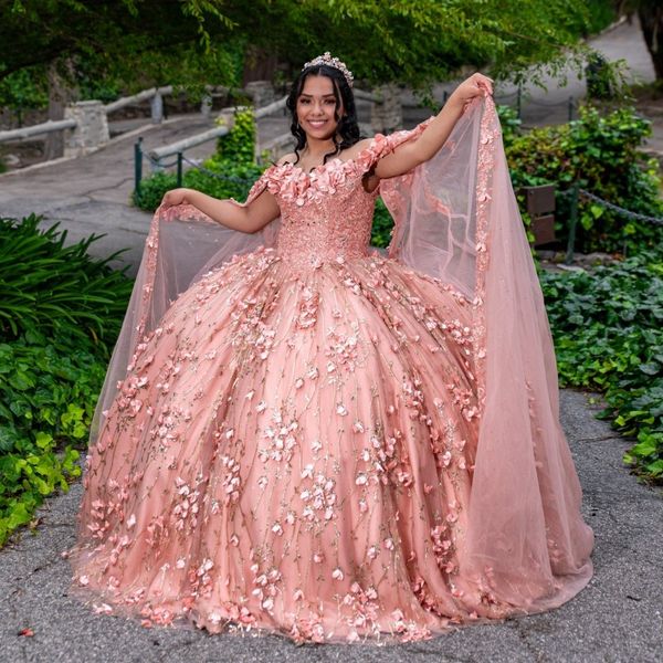 pink shiny quinceanera dresses ball gown with cape applique crystal 3dflower sweet 16 dresses birthday party vestidos de 15, Blue;red
pink shiny quinceanera dresses ball gown with cape applique crystal 3dflower sweet 16 dresses birthday party vestidos de 15, Blue;red