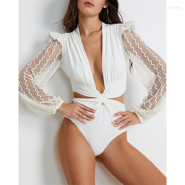 women's swimwear fashion lace woman one-piece swimsuit white black v-neck bikinis one piece women
women's swimwear fashion lace woman one-piece swimsuit white black v-neck bikinis one piece women