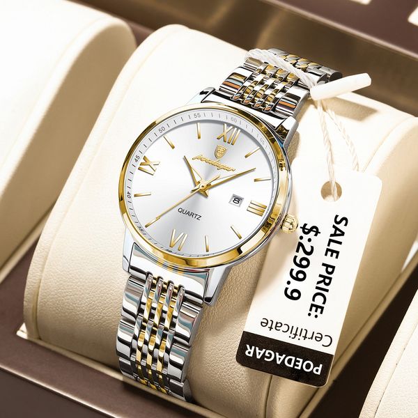 wristwatches poedagar ladies wristwatch luxury waterproof luminous date gold watch for women dress stainless steel quartz womens watchesbox, Slivery;brown
wristwatches poedagar ladies wristwatch luxury waterproof luminous date gold watch for women dress stainless steel quartz womens watchesbox, Slivery;brown
