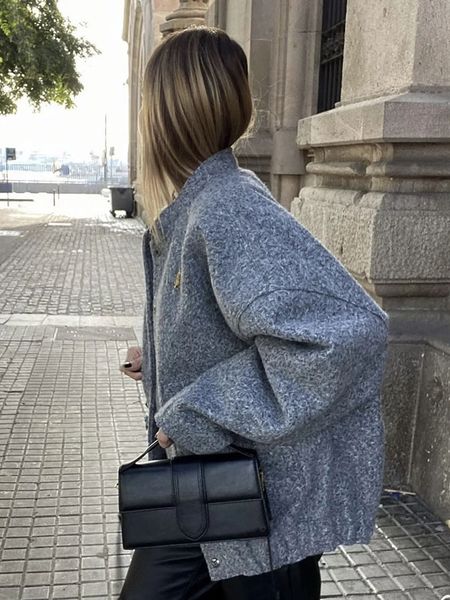 women's jacket woolen garments warm outerwear 2023 covered button bomber coat female autumn winter thicken overcoat oat 230729, Black;brown
women's jacket woolen garments warm outerwear 2023 covered button bomber coat female autumn winter thicken overcoat oat 230729, Black;brown