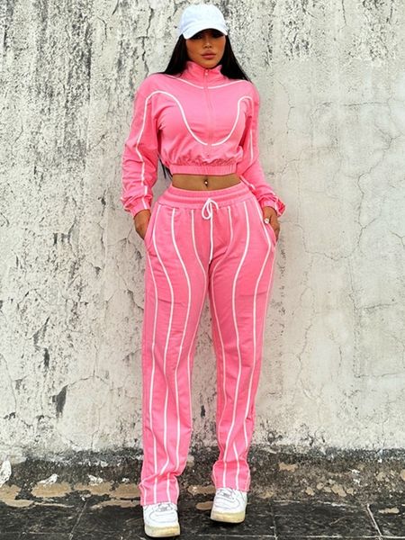 womens two piece pants autumn winter zipup stand collar long sleeve cropped tshirthigh waist white striped two piece set tracksuits streetwe
womens two piece pants autumn winter zipup stand collar long sleeve cropped tshirthigh waist white striped two piece set tracksuits streetwe