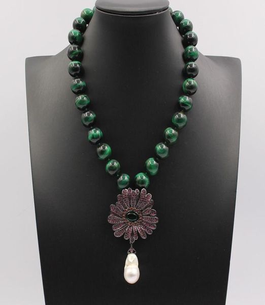 guaiguai jewelry 18quot 14mm green tiger eye round necklace white keshi pearl cz gunmetal gold plated flower pendant necklace fo6760739, Silver
guaiguai jewelry 18quot 14mm green tiger eye round necklace white keshi pearl cz gunmetal gold plated flower pendant necklace fo6760739, Silver
