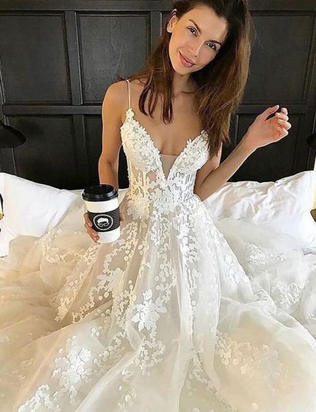 lace boho wedding dresses 2023 spaghetti straps v-neck wedding gowns beach bride dress vestido de noiva, White
lace boho wedding dresses 2023 spaghetti straps v-neck wedding gowns beach bride dress vestido de noiva, White
