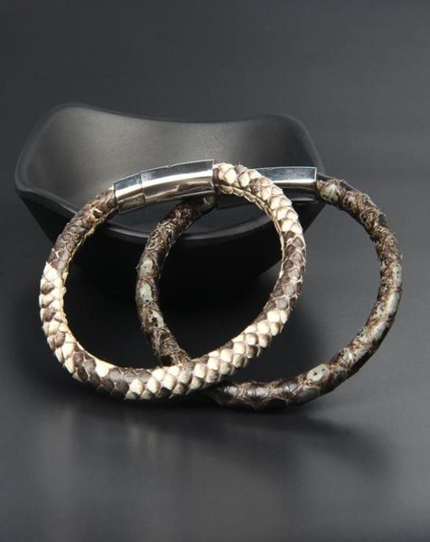 6mm genuine python skin bracelets stainless steel leather bracelet with magnetic buckle claps jewelry for men gift5821707, Black
6mm genuine python skin bracelets stainless steel leather bracelet with magnetic buckle claps jewelry for men gift5821707, Black