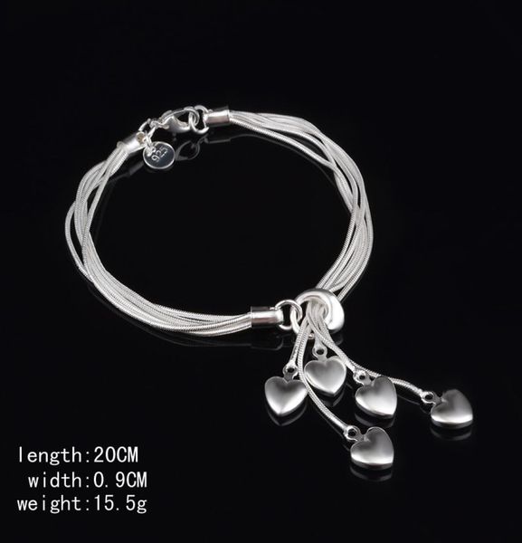 925 sterling silver bracelet 5 love heart charm silver bangles and bracelets chains for women&ladies fashion jewelry8346397, Golden;silver
925 sterling silver bracelet 5 love heart charm silver bangles and bracelets chains for women&ladies fashion jewelry8346397, Golden;silver