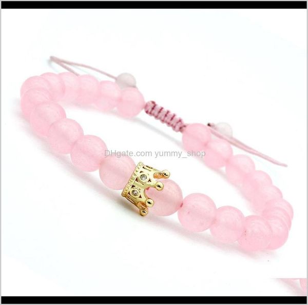 beaded strands factory direct 8mm pink natural stone cute girl zircon crown bracelet european and american fashion jewelry rr9211772, Black
beaded strands factory direct 8mm pink natural stone cute girl zircon crown bracelet european and american fashion jewelry rr9211772, Black