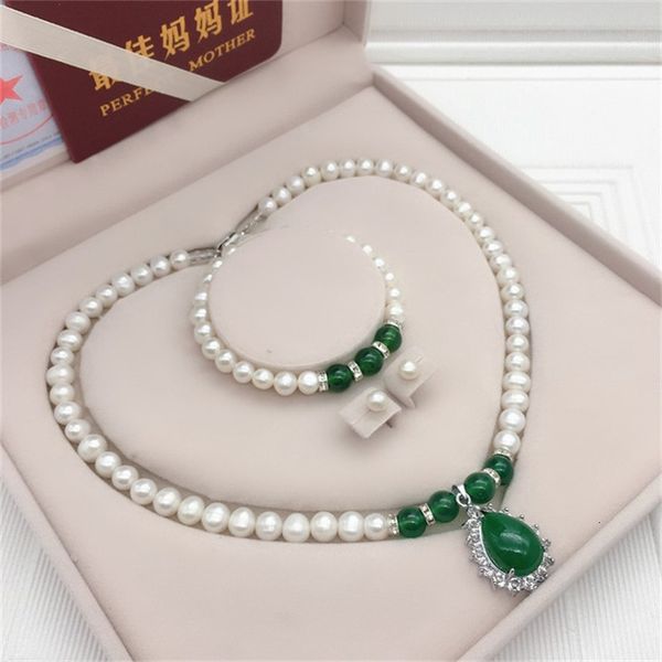 wedding jewelry sets luxury natural freshwater pearl japanese and korean style chalcedony necklace pendant accessories engagement gift 23072, Slivery;golden
wedding jewelry sets luxury natural freshwater pearl japanese and korean style chalcedony necklace pendant accessories engagement gift 23072, Slivery;golden