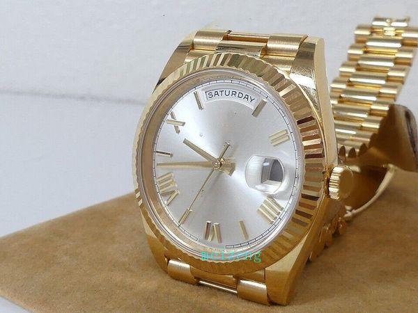 luxury wristwatch brand new men's automatic 18k yellow gold day date president 40mm silver roman 228238 box card, Slivery;brown
luxury wristwatch brand new men's automatic 18k yellow gold day date president 40mm silver roman 228238 box card, Slivery;brown