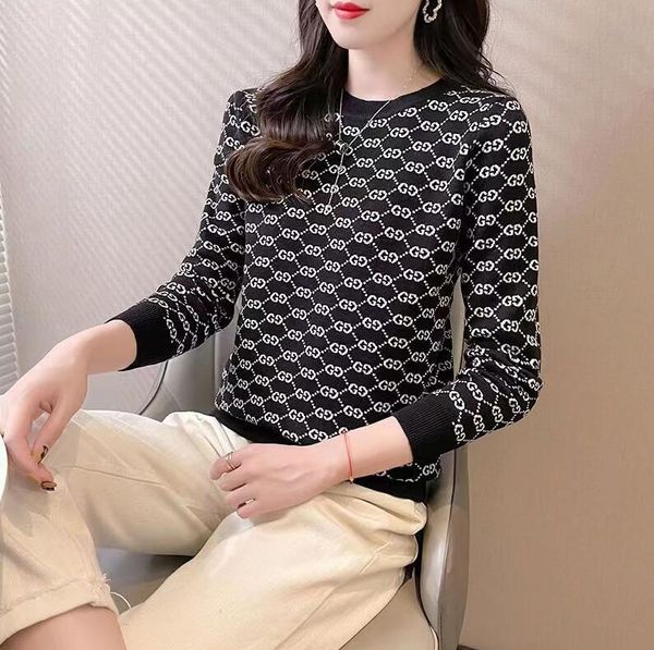 women's sweater designer casual luxury g letter sweater long sleeve pullover fashion coat loose fit oversized clothes, White;black
women's sweater designer casual luxury g letter sweater long sleeve pullover fashion coat loose fit oversized clothes, White;black