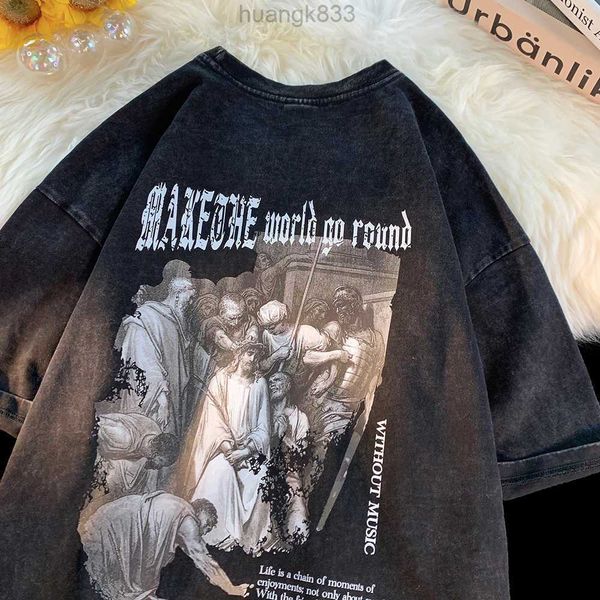 washed cotton worn-out pure cotton short sleeved t-shirt for men, european and american trendy brand, american retro high street, half sleev, White;black
washed cotton worn-out pure cotton short sleeved t-shirt for men, european and american trendy brand, american retro high street, half sleev, White;black