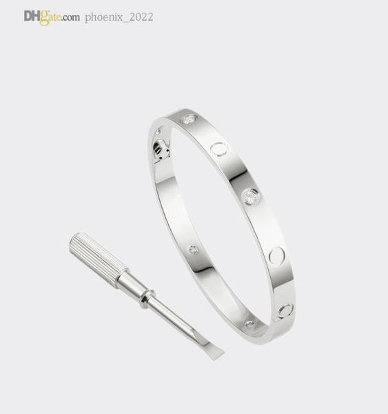 love screw bracelet mens bangle designer bracelets for women silver bracelet 4 diamonds luxury jewelry titanium steel goldplated 6369305, Black
love screw bracelet mens bangle designer bracelets for women silver bracelet 4 diamonds luxury jewelry titanium steel goldplated 6369305, Black