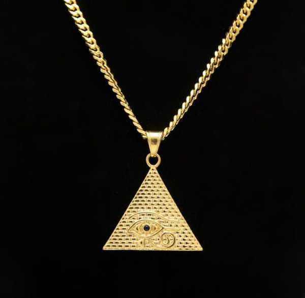 jewelry stailess steel triangle shape ancient egyptian eye of horus pendant necklace gold plated with chain 27 297p8399603, Silver
jewelry stailess steel triangle shape ancient egyptian eye of horus pendant necklace gold plated with chain 27 297p8399603, Silver