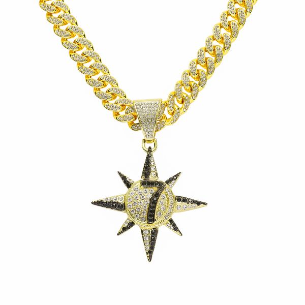 hip hop men rapper diamond pendant gold necklace shiny sun no.7 pendant micro-inset zircon jewelry night club accessory sweater collarbone c, Silver
hip hop men rapper diamond pendant gold necklace shiny sun no.7 pendant micro-inset zircon jewelry night club accessory sweater collarbone c, Silver
