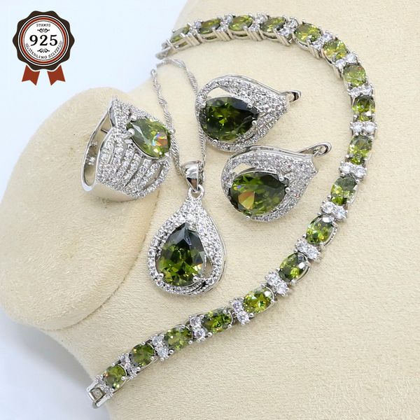 wedding jewelry sets green peridot zircon silver 925 set women bracelet earrings necklace pendant ring birthday gift 230729, Slivery;golden
wedding jewelry sets green peridot zircon silver 925 set women bracelet earrings necklace pendant ring birthday gift 230729, Slivery;golden