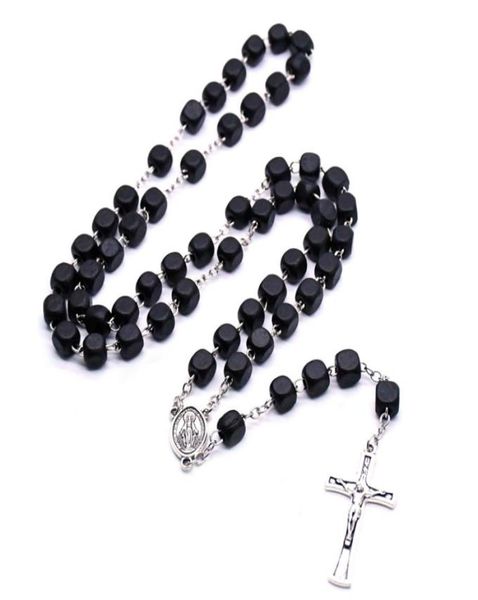 black square wood christ rosary neckalce vintage beads strand necklace long religious pray jewelry new6930973, Silver
black square wood christ rosary neckalce vintage beads strand necklace long religious pray jewelry new6930973, Silver