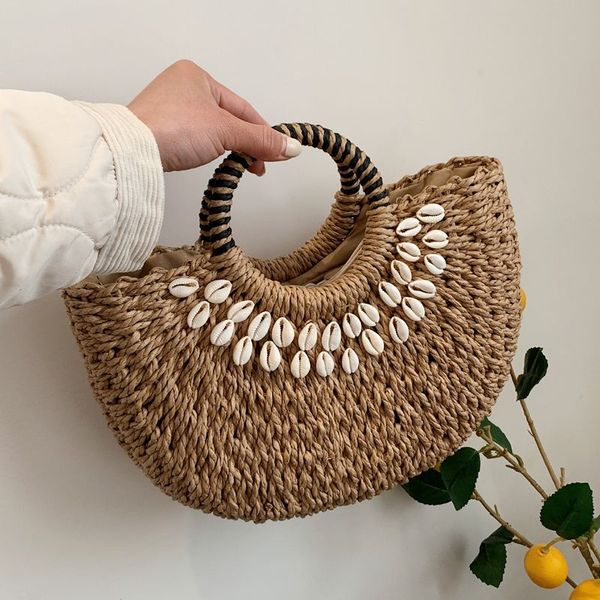 Shell Decor Straw Handbag Top-handle Fashion womens woven designer tote bags for man
Shell Decor Straw Handbag Top-handle Fashion womens woven designer tote bags for man