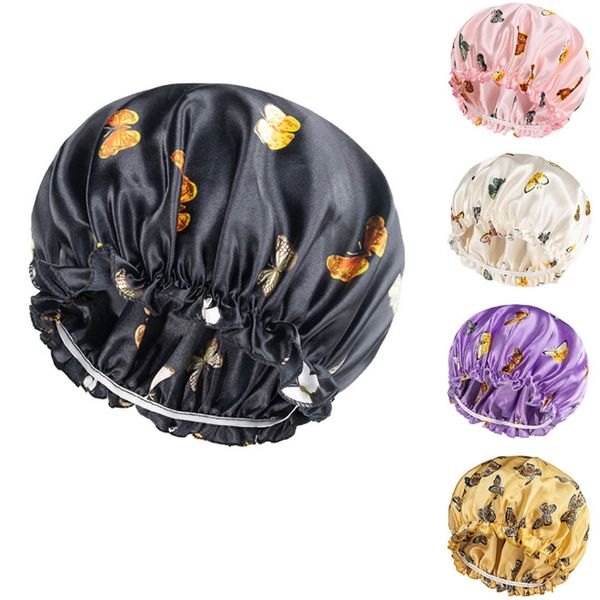 graphic butterfly print satin night hat for women girl elastic sleep caps beauty bonnet hair care fashion accessories, Blue;gray
graphic butterfly print satin night hat for women girl elastic sleep caps beauty bonnet hair care fashion accessories, Blue;gray
