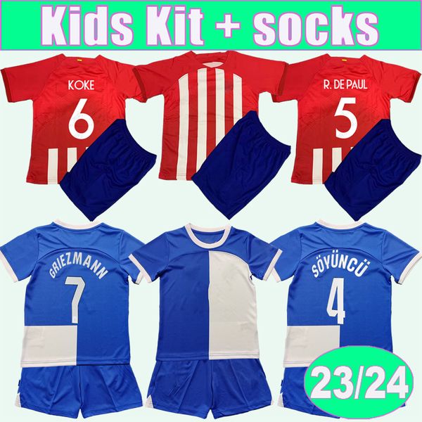 2023 24 koke kids kit soccer jerseys griezmann memphis correa molina reinildo r.de paul home red and white away children's suit footbal, Black
2023 24 koke kids kit soccer jerseys griezmann memphis correa molina reinildo r.de paul home red and white away children's suit footbal, Black