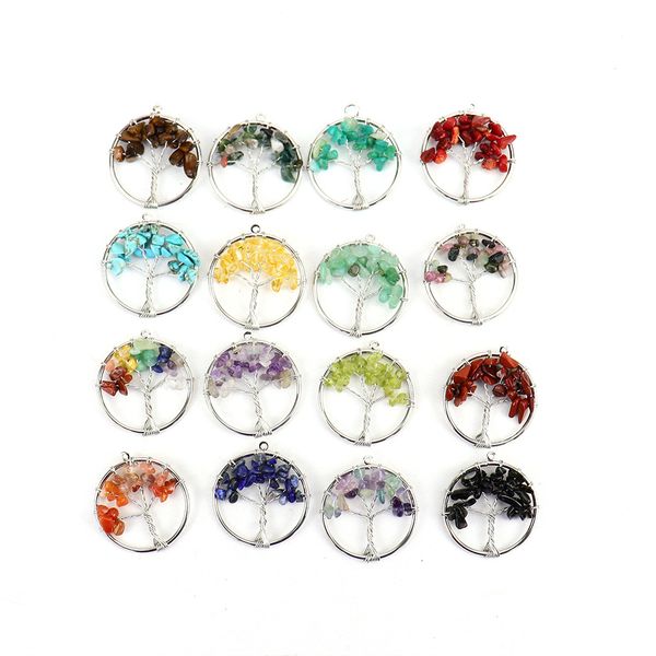 fashion 30mm tree of life chakra reiki healing natural stone pendant for jewelry making necklace accessorie, Silver
fashion 30mm tree of life chakra reiki healing natural stone pendant for jewelry making necklace accessorie, Silver