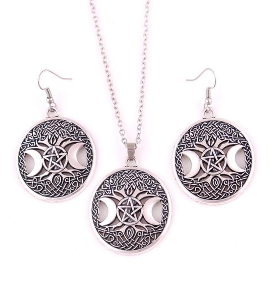 gold triple moon goddess wicca pentagram magic amulet pendant women tree moon necklaces earring set jewelry4410875, Silver
gold triple moon goddess wicca pentagram magic amulet pendant women tree moon necklaces earring set jewelry4410875, Silver