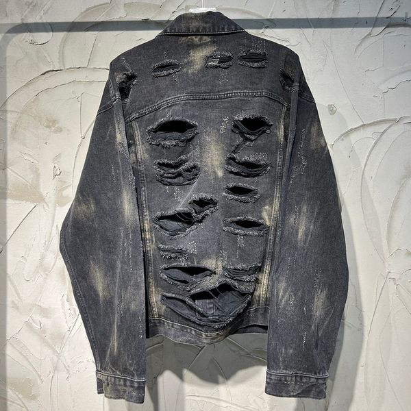 womens jackets womens famous brand original vintage big holed design denim jacket mens washed distressed luxury coat 230729, Black;brown
womens jackets womens famous brand original vintage big holed design denim jacket mens washed distressed luxury coat 230729, Black;brown