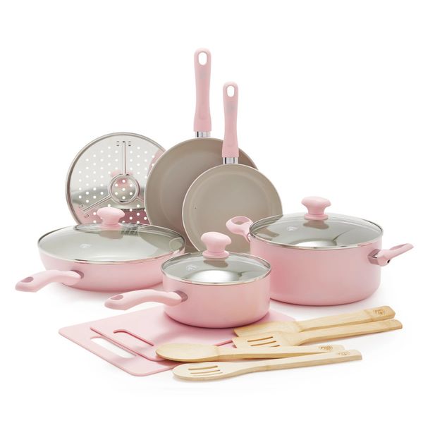 

Sets Cookware BOUSSAC Ceramic Nonstick Pink 15pc Set Cooking Pots Cookware Non Stick Pot 230729, Purple
