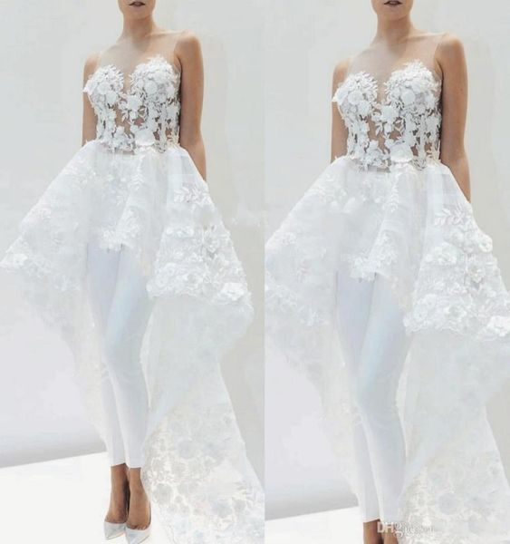 lace applique bridal jumpsuits with train for women elegant 3d floral detachable skirt white wedding pant suit dress6094001
lace applique bridal jumpsuits with train for women elegant 3d floral detachable skirt white wedding pant suit dress6094001