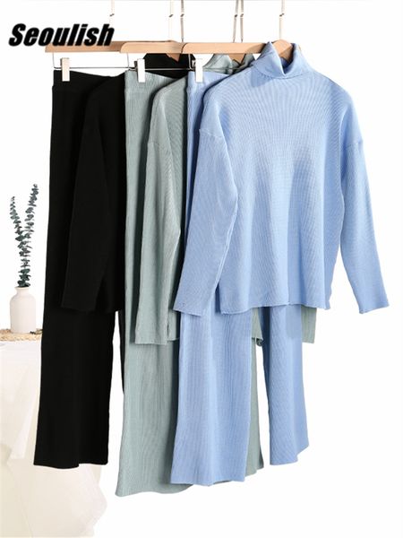 womens two piece pants seoulish autumn winter 2 pieces women sets knitted tracksuit turtleneck sweater and wide leg jogging pants pullover s, White
womens two piece pants seoulish autumn winter 2 pieces women sets knitted tracksuit turtleneck sweater and wide leg jogging pants pullover s, White