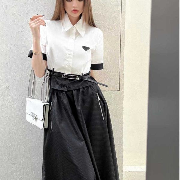 23ss new skirt set designer womens set summer fashion classic triangle logo belt shirt nylon skirt women two pieces, White
23ss new skirt set designer womens set summer fashion classic triangle logo belt shirt nylon skirt women two pieces, White