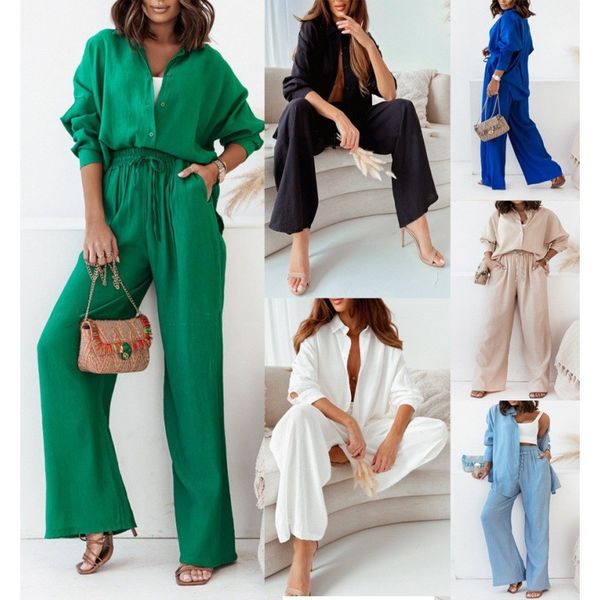 autumn sets loose stretch wrinkle long sleeve suits shirt wide leg pants casual suit women two piece pants, White
autumn sets loose stretch wrinkle long sleeve suits shirt wide leg pants casual suit women two piece pants, White