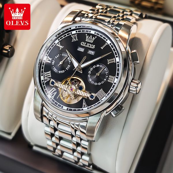 other watches olevs men s automatic mechanical business wristwatch skeleton calendar waterproof stainless steel strap watch for men 230729, Slivery;black
other watches olevs men s automatic mechanical business wristwatch skeleton calendar waterproof stainless steel strap watch for men 230729, Slivery;black